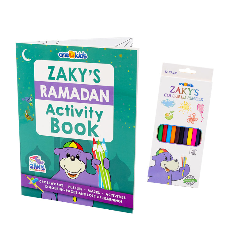 Zaky's 2023 Ramadan Activity Book + Zaky's Colouring Pencils