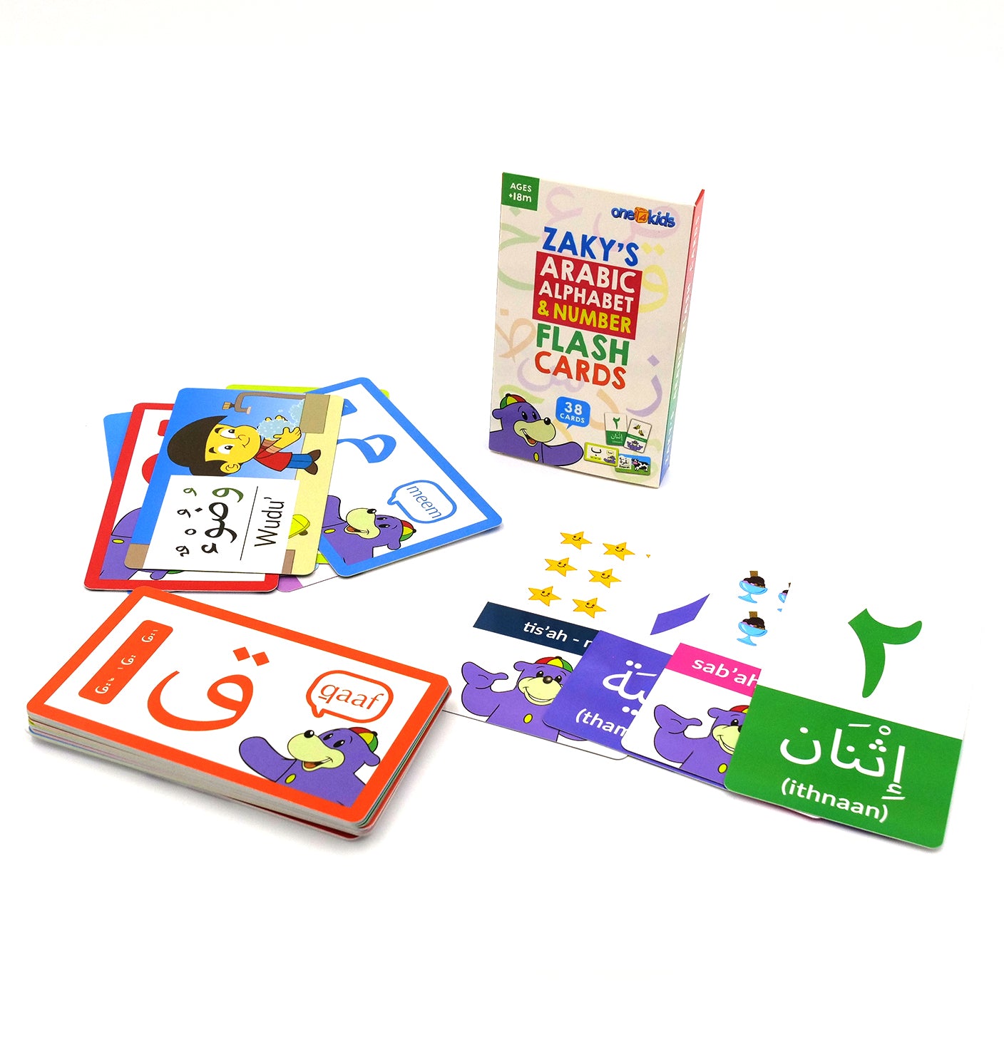 Zaky's Arabic Alphabet & Number Flash Cards | One4Kids