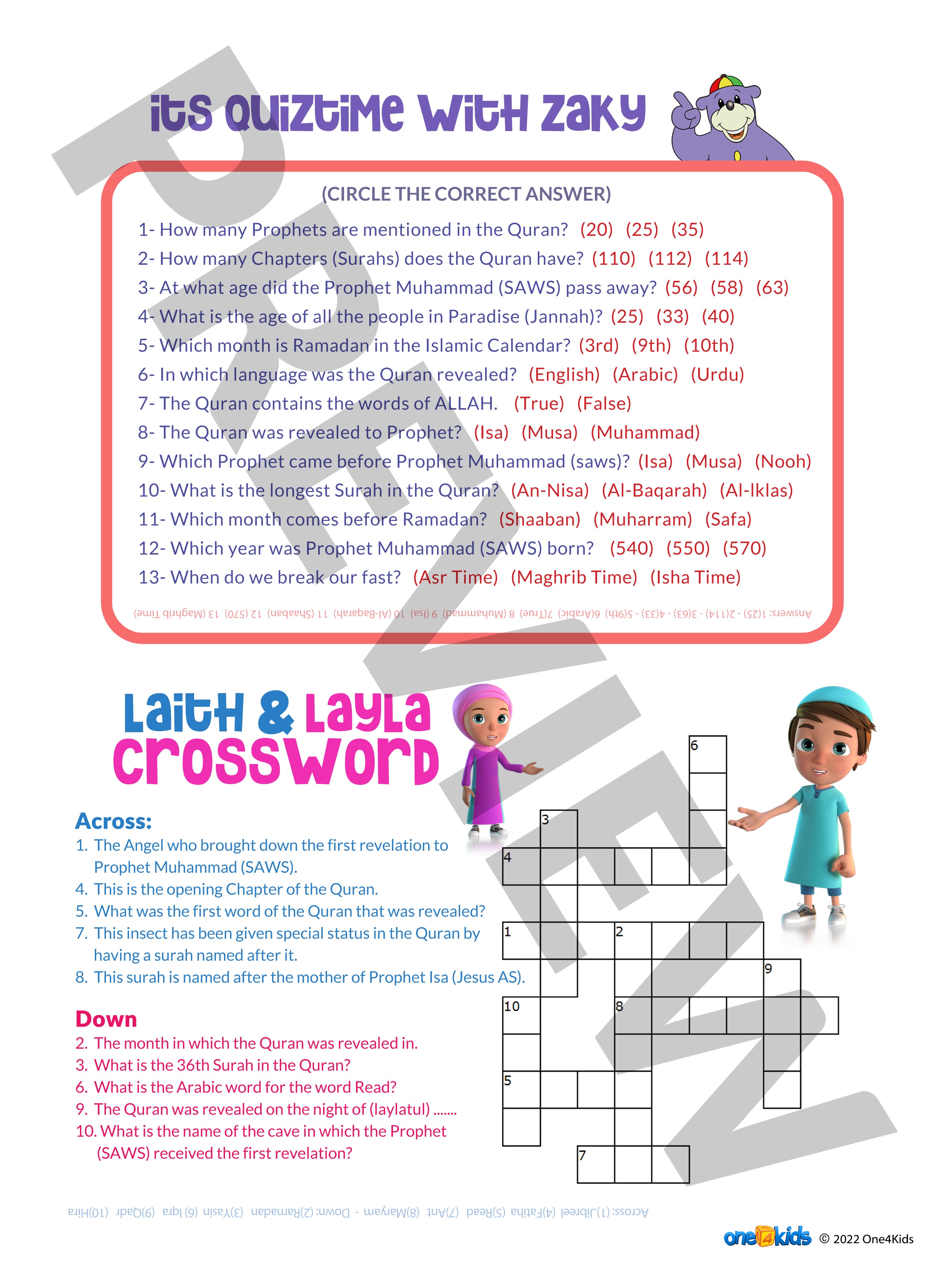 Zaky's Ramadan Activity Book + Colouring Pencils